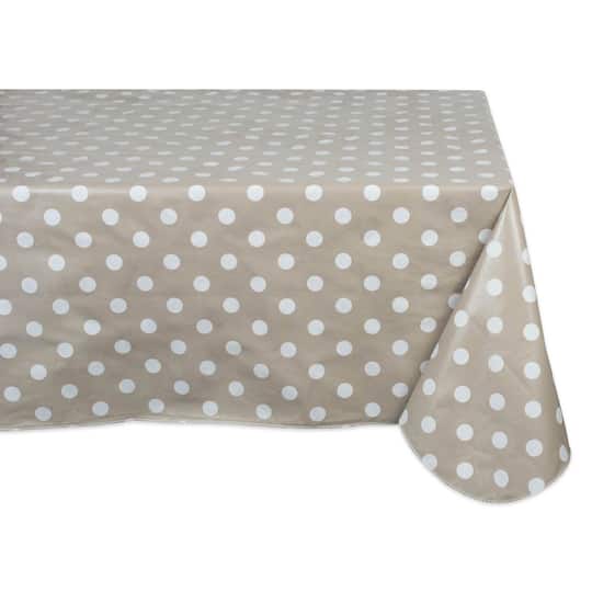 DII® 84" Natural Polka Dot Vinyl Tablecloth